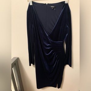 DKNY Navy Velvet Dress